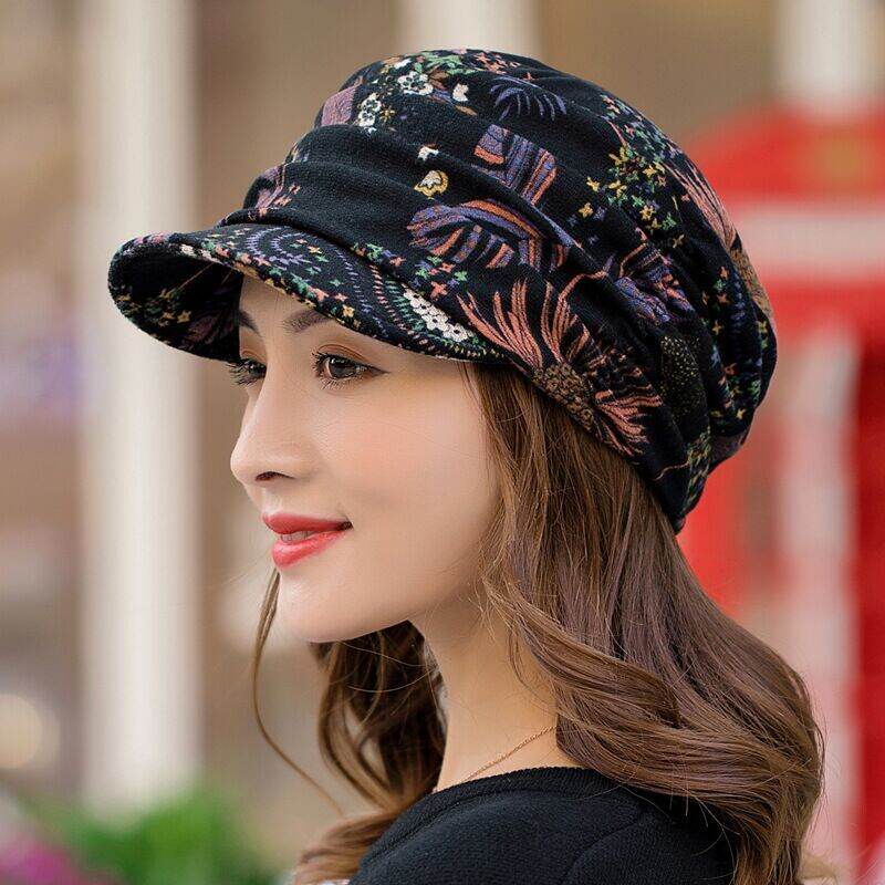 Ethnic Style Floral Hat Women's Korean 
