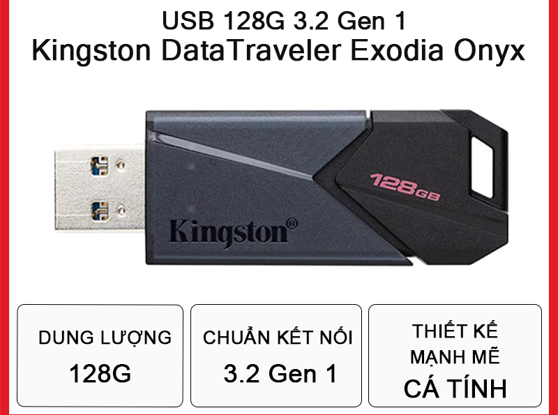 Kingston DataTraveler Exodia Onyx USB Flash Drive High-Speed Data Transfer ราคา 140 บาท*ส่งฟรี