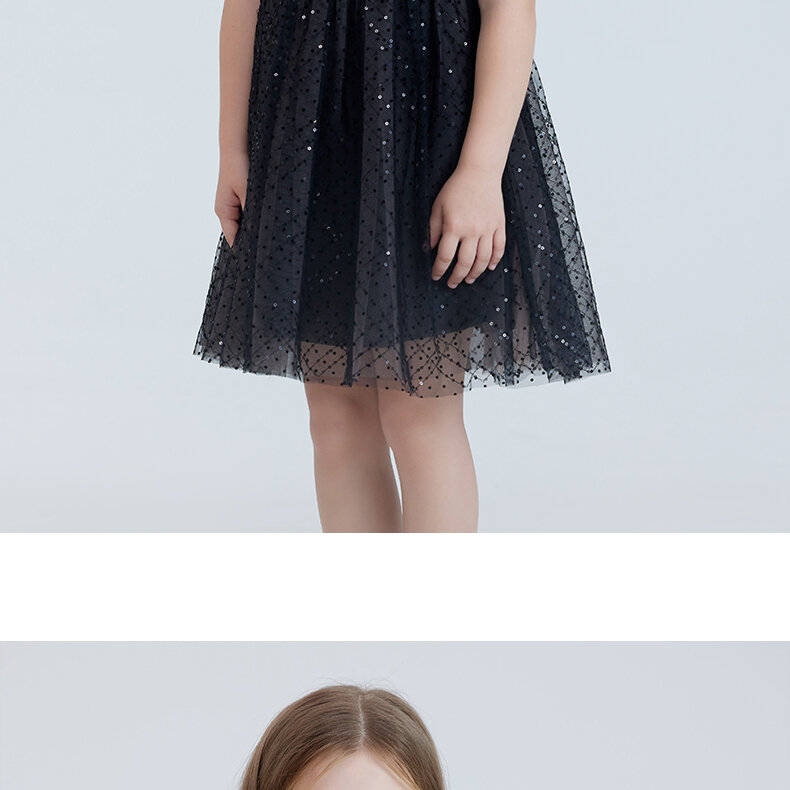 RBIGX Mädchenkleid im Prinzessin-Stil, schwarzer Netzrock mit Puffärmeln, Sommermode, Märchenprinzessinenkleid aus Nylonstoff