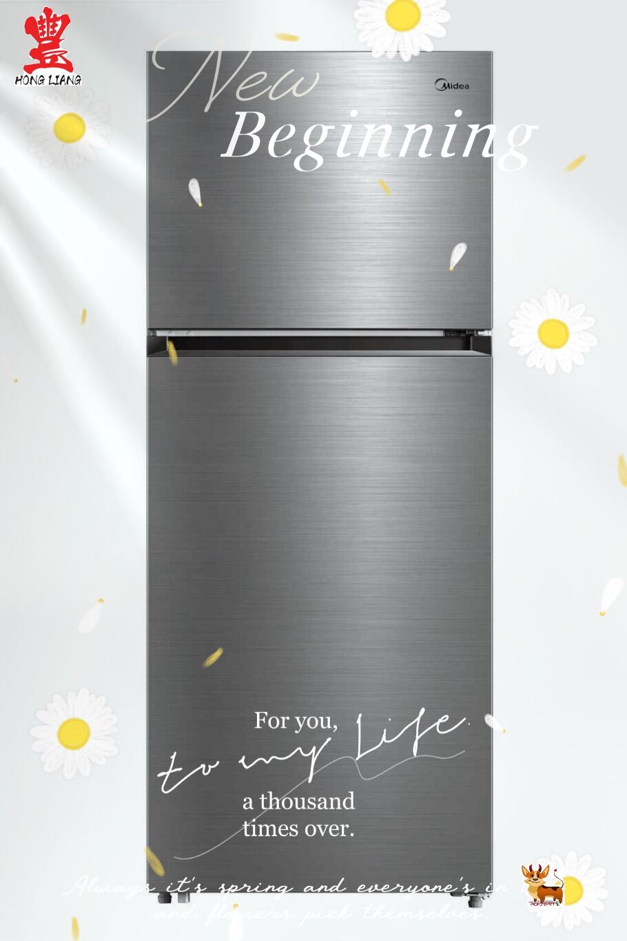 MIDEA MDRT580MTB46SG 2 DOOR FRIDGE (413L) Lazada Singapore