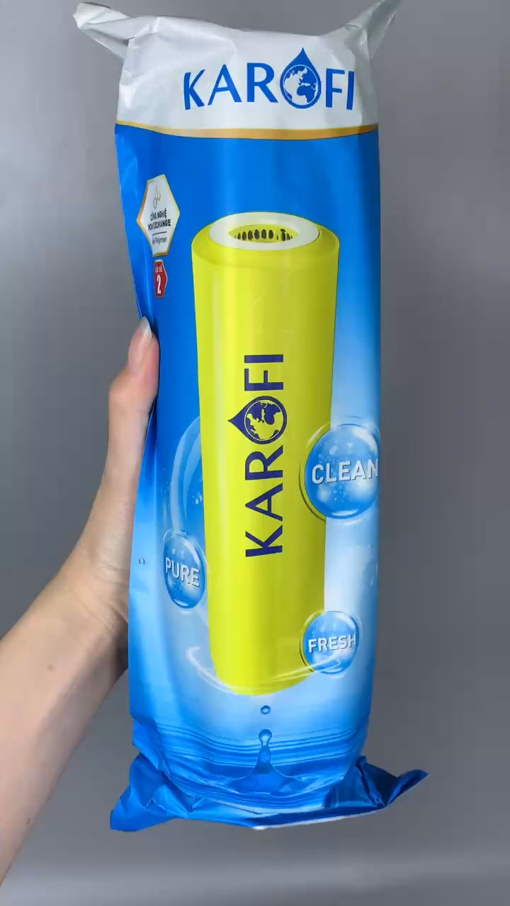 Lõi Lọc Nước Cation Karofi Ion Exchange - Lắp Ở Vị Trí Số 2 Giúp Làm Mềm Nước Cứng, Dành Cho Nước Đầu Vào Nhiễm Đá Vôi