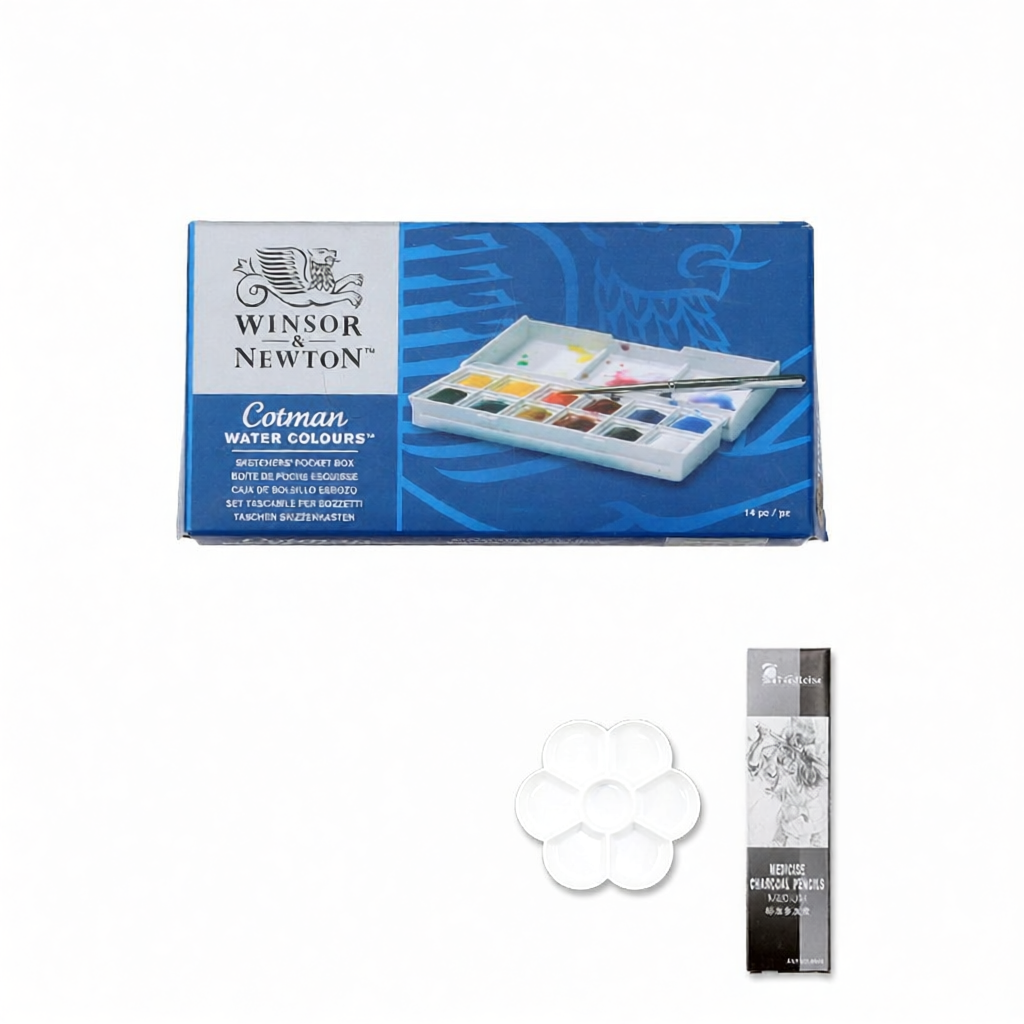 Winsor & Newton | Beginner & Student Watercolor Paint Set Blocks Semi-blocks Portable Metal Box