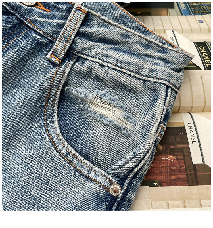 American Style Vintage Blue High Waist Wide Leg Jeans Women Loose Slim Straight Long Pants X-mier Denim Trousers for Ladies · v2