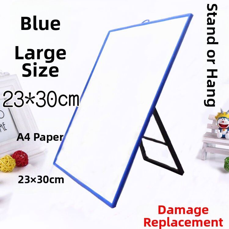 Large Size Bathroom Wall Mounted Makeup Mirror Desktop Stylish Korean Style ABS Frame Student Dormitory Home Use No Drilling