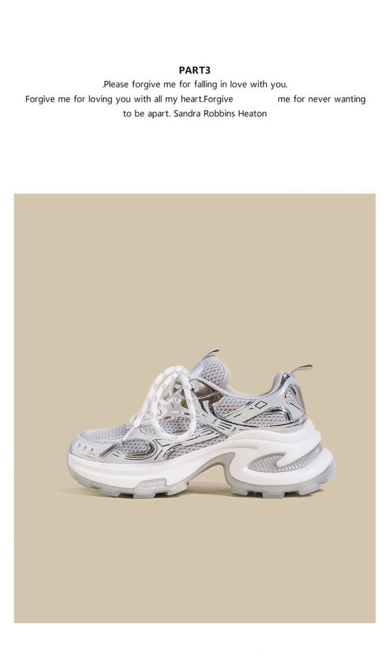 Pink Dad Shoes Women's Spring 2025 New Style Small Size Thick Bottom Versatile Mesh Breathable Casual Sports Shoes Trendy · v7