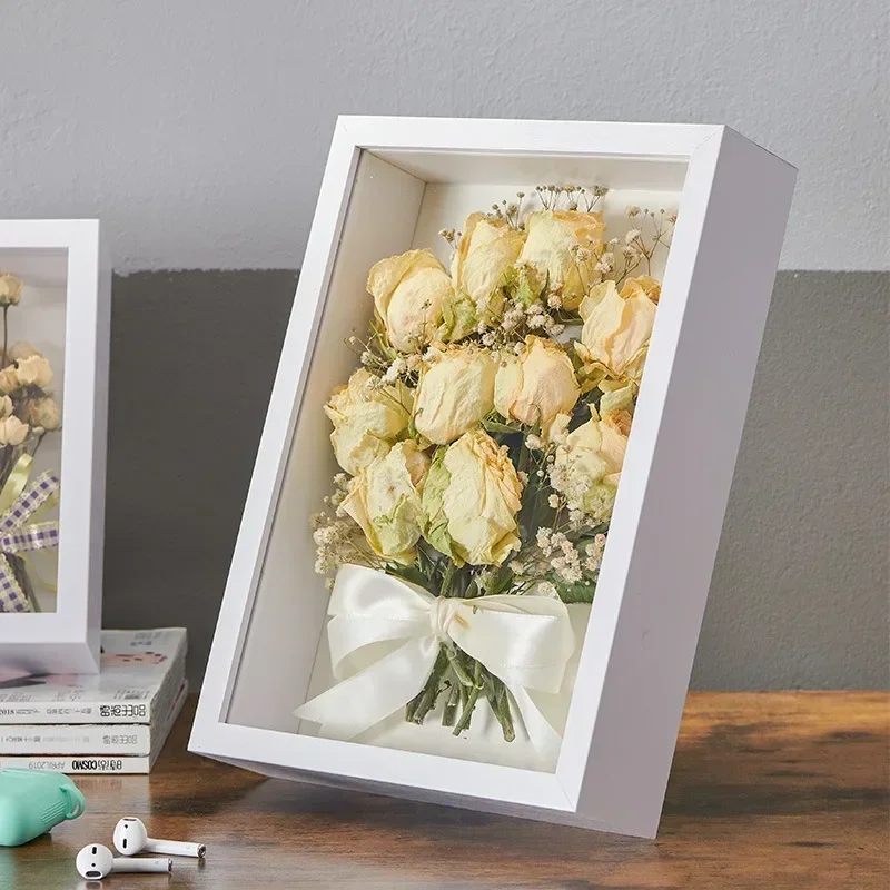 3PCS 3D Display Shadow Box Wooden Picture Frame 3cm Depth Nordic Style DIY Wood Photo Frame for Home Wall Decor