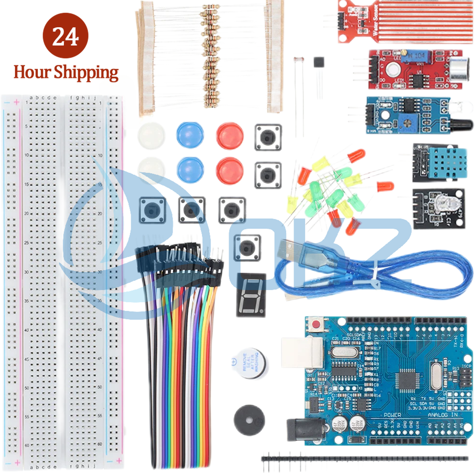 Starter Kit for Arduino Uno R3 Breadboard Basic Simple Learning Kit ...