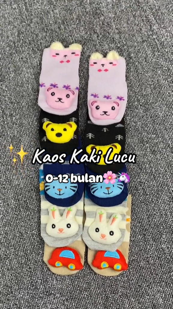 (0-12 Bulan) Kaos Kaki Baby Heady New Born Bayi Perempuan Laki Laki / Socks Kado Anak New Born Boneka Rajut Tebal Baby Import 0-3 0-6 6-12 Bulan Kiosbalitafawa