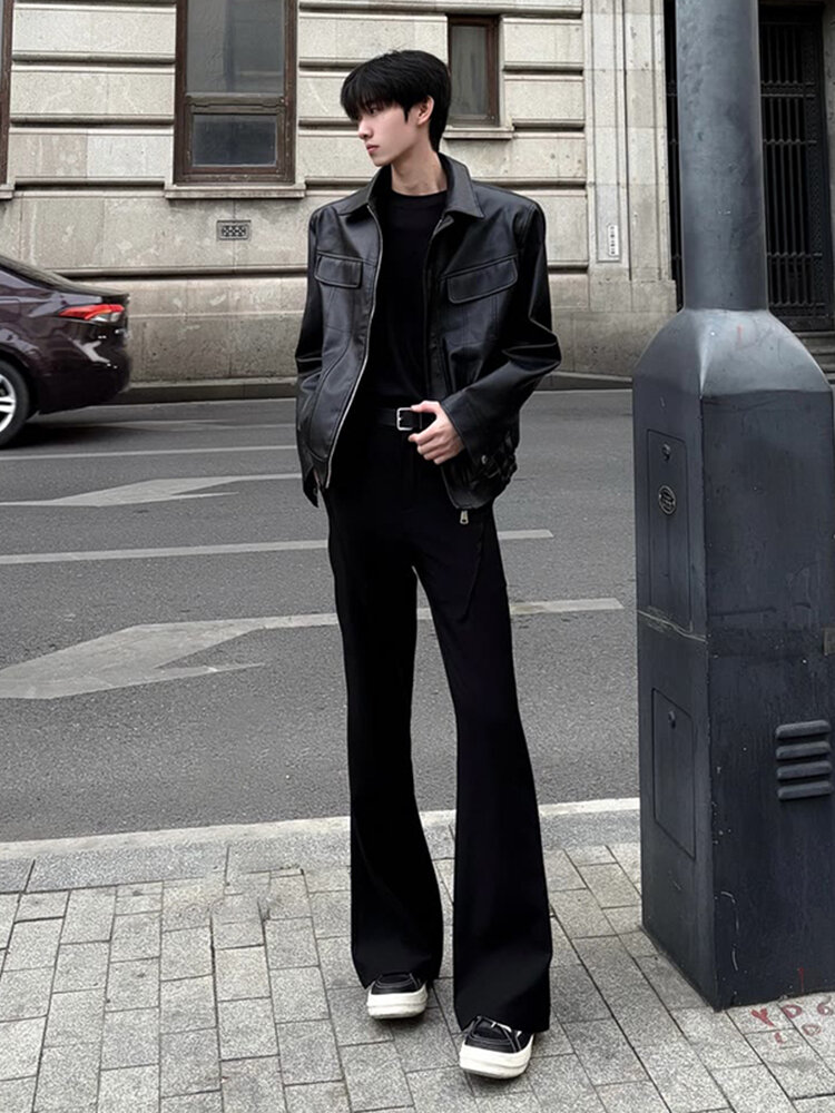 Men'S Bell Bottom Pants - Loose Fit, Breathable Ice Silk & High
