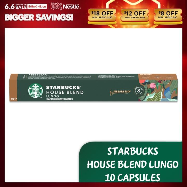 STARBUCKS House Blend by NESPRESSO Coffee Capsules (10 Servings)