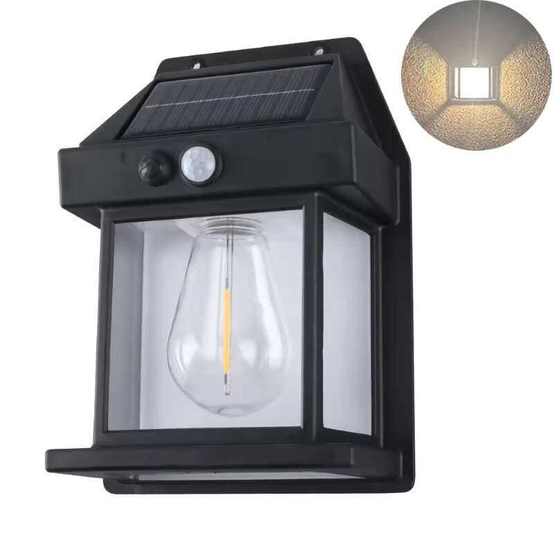 Solar Lights Outdoor Exterior Wall Lamp Retro Motion Sensor Atmosphere Lighting Solar Powered Desk Table Lamp for Home Decor