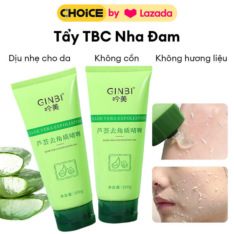 Tẩy Tế Bào Chết Mặt GINBI 100G Chiết Xuất Nha Đam Tươi, Tẩy Da Chết Mặt Sạch Sâu Cho Làn Da Sạch Mịn Căng Bóng