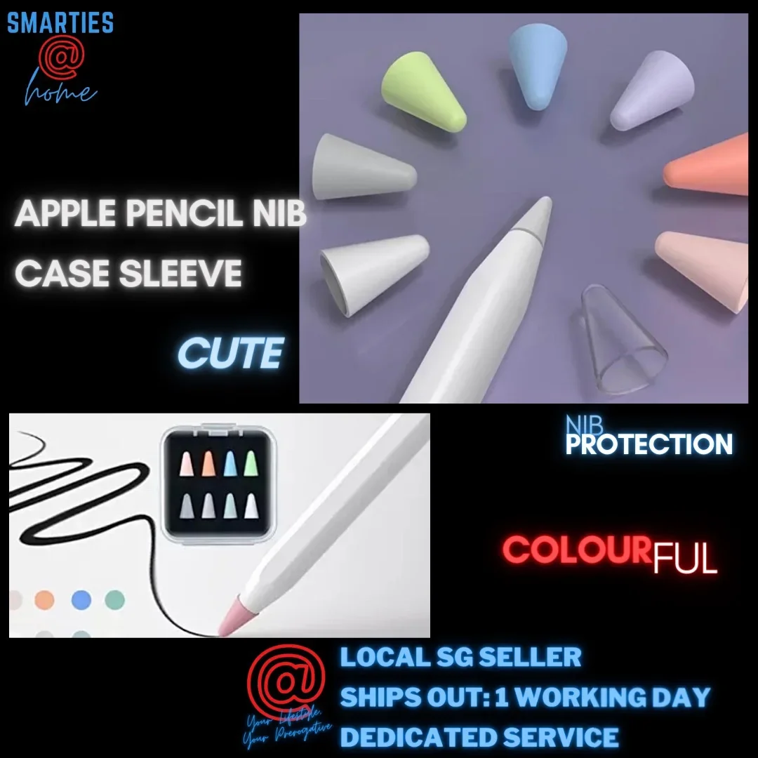 Apple Pencil Silicone Tip Nib Sleeve Case Protection Cover For Apple Pencil Gen 1 Gen 2 ( Set of 4/8pcs mixed colors)