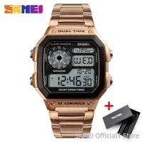 SKMEI 1335 Digital Watch for Men Retro Sports Waterproof Chrono Electronic Mens Wristwatches Stainless Steel Clock Reloj Hombre