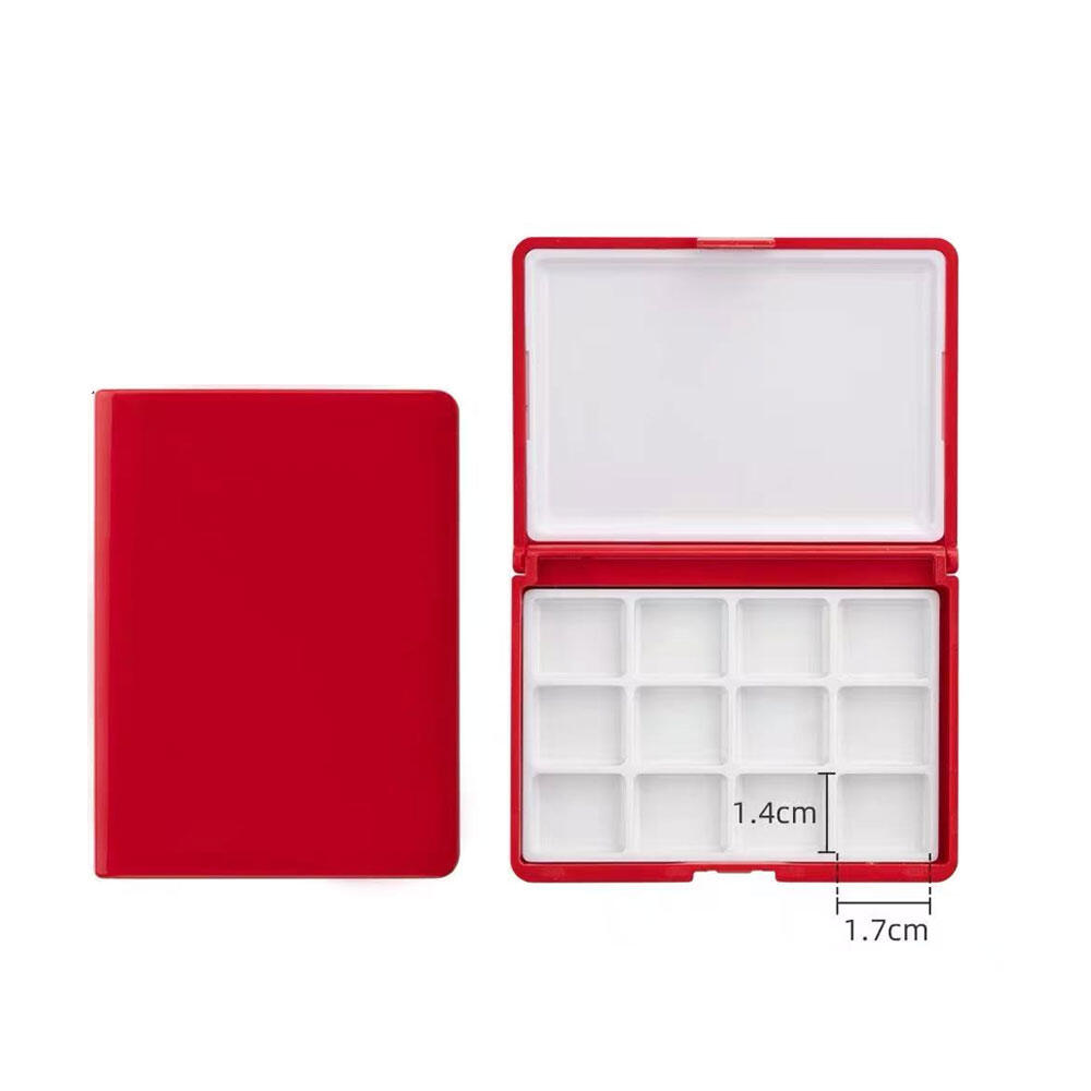 12-Compartment Mini Watercolor Palette with Lid Travel-Sized Palette Paint Dispenser Storage Box (Paints Not Included).