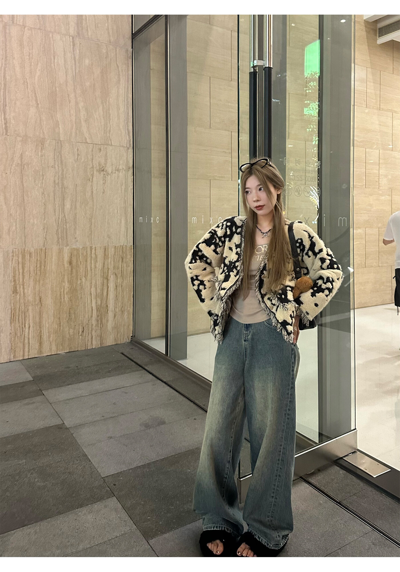 High Waist Wide Leg Jeans Women's Loose Fit Washed out Style Spring Autumn Denim Pants by LUU Peach Joy Slimming Effect · v2