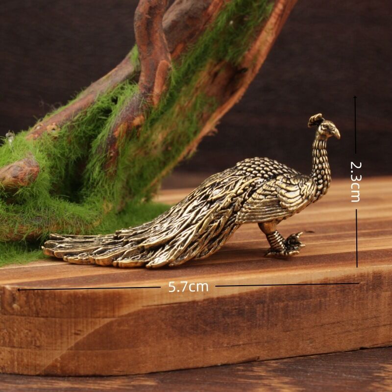 Peacock Ornament Home Decor Statue Figure Brass Ornament Chinese Handicraft Decoration Small Brass Ornament