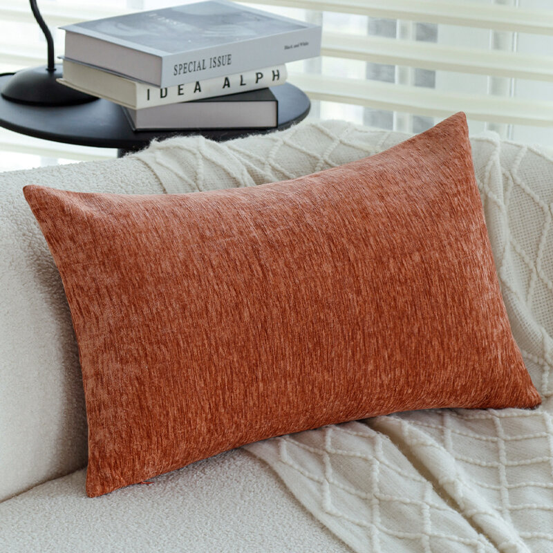 30x50 Solid Chenille Decorative Pillow Cover Skin-Friendly Soft Pillowcase for Bedroom Living Room Sofa Modern Simple Style