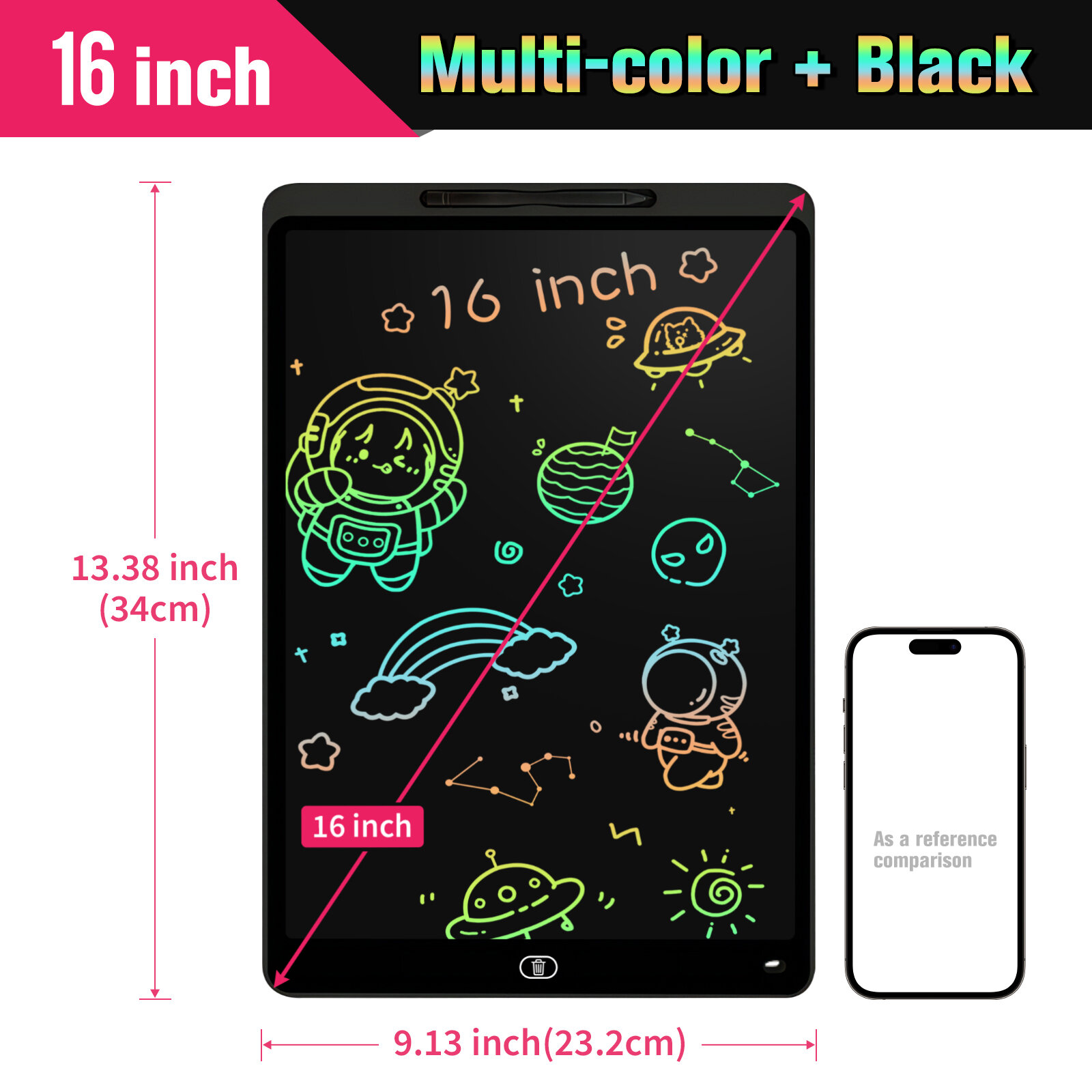 16/20 Inch Writing Board Drawing Tablet for Kids Large Electronic Drawing Pad with Colorful Screen Digital Graphic Tablets Toy