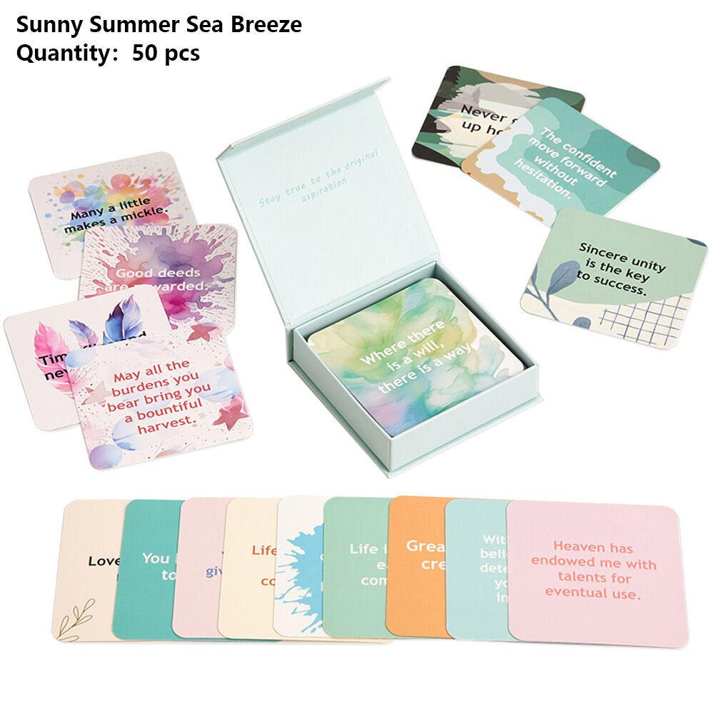 50pcs Colorful Motivational Card Interesting Positive Encouragement Inspirational Paper Cards Empowering Quotes Daily Motivation
