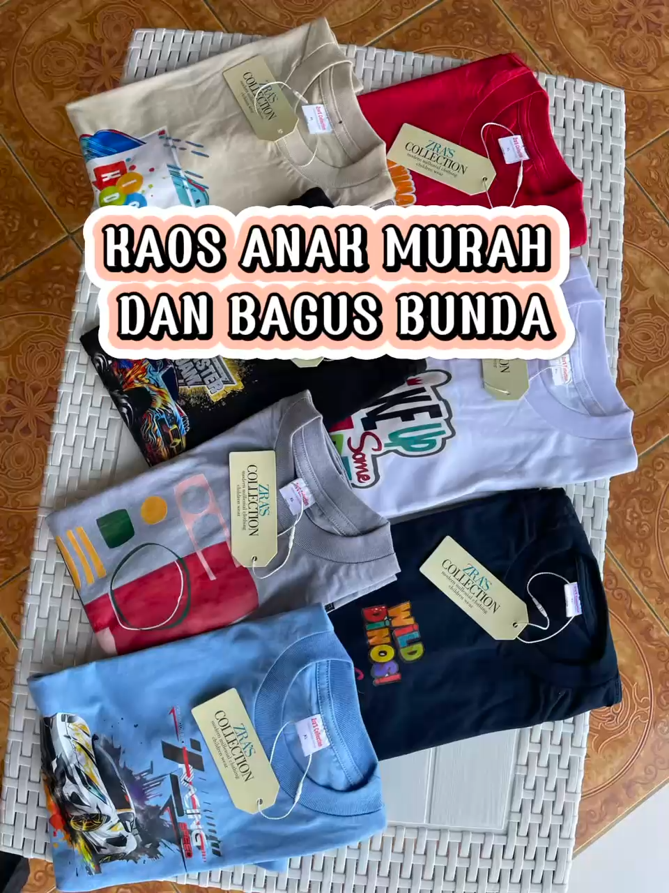Kaos Anak Premium Cotton Combed 1 - 9 Tahun Dino Series