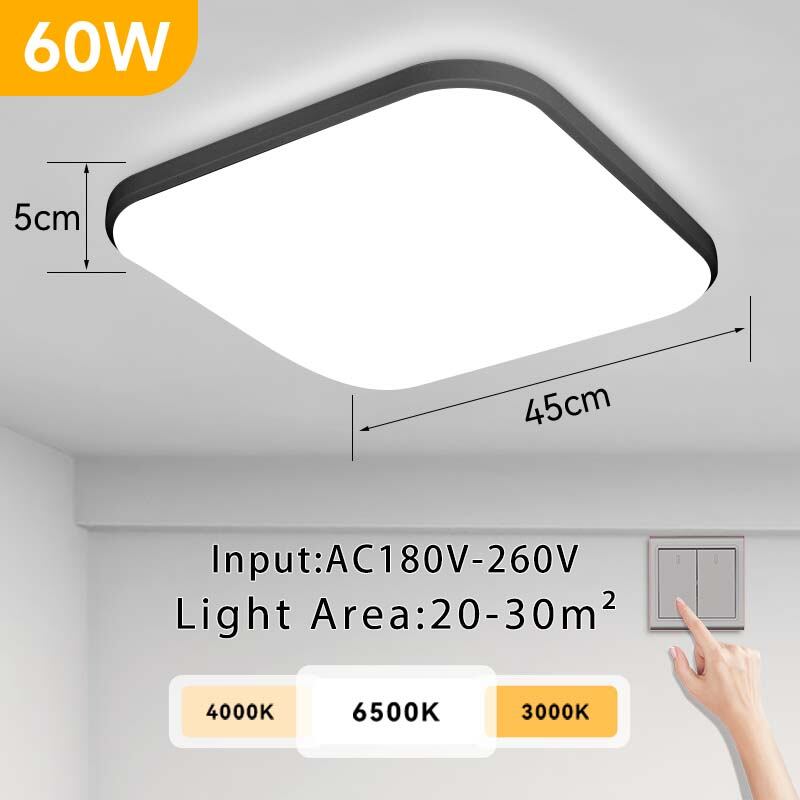 Canmeijia Tricolor Led Ceiling Light Slim Ceiling Lamp Change Colour W Led Panel Lights Modern