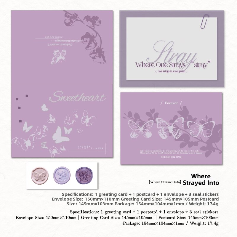Vintage Style Envelopes Set Cards Postcards