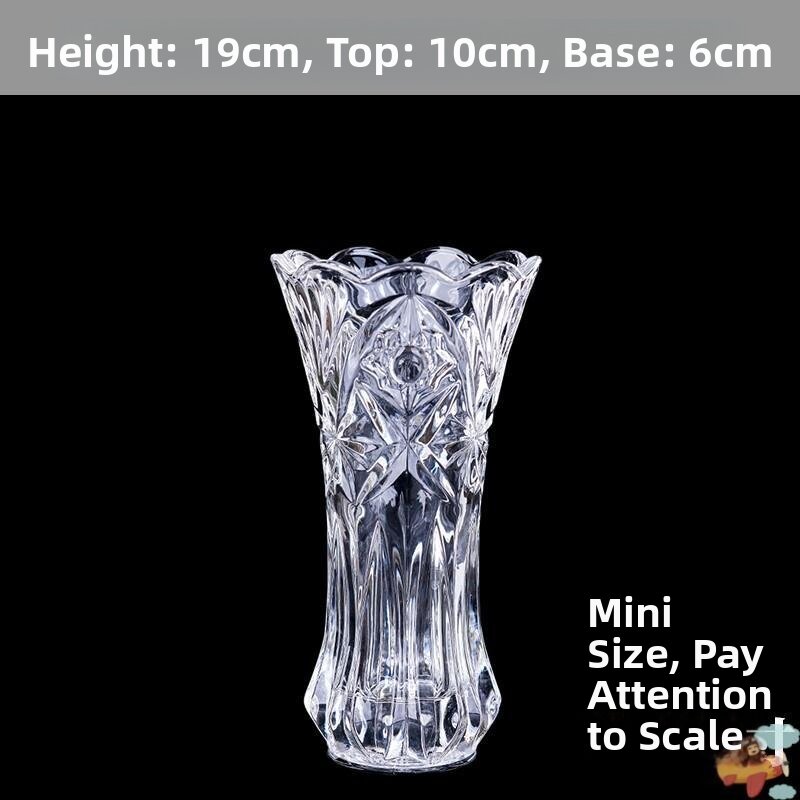 Thick Large Clear Crystal Glass Flower Vase