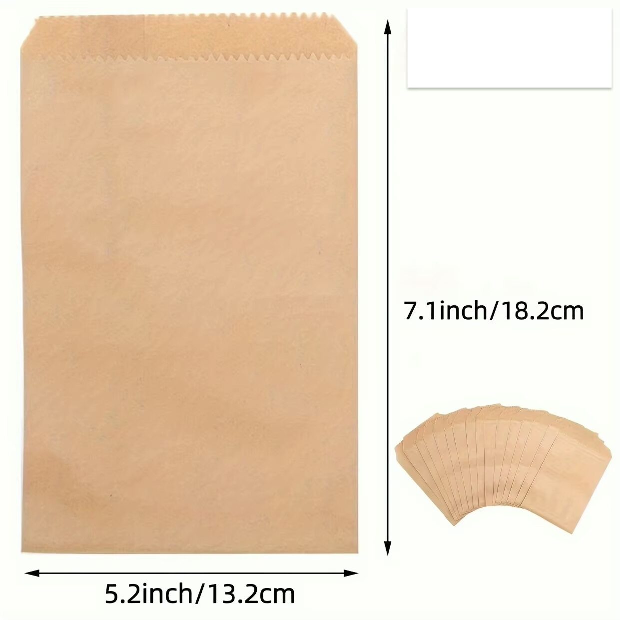 50Pcs/100Pcs Natural Kraft Paper Bags Food Grade Food Storage Bags 3×5/4×6/5×7/6×8 Inch Snack Bags Flat Gift Bags Perfect