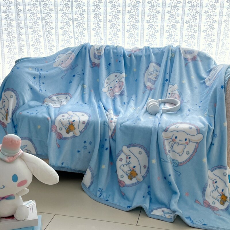 Sanrio Kuromi Plush Blanket Milk Velvet Shoulder Wrap Dormitory Kindergarten Childrens Four Seasons Nap Cover Blanket Single