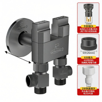 Submarine | Triple Outlet Extended Copper Splitter Valve 1-3 Way Washing Machine