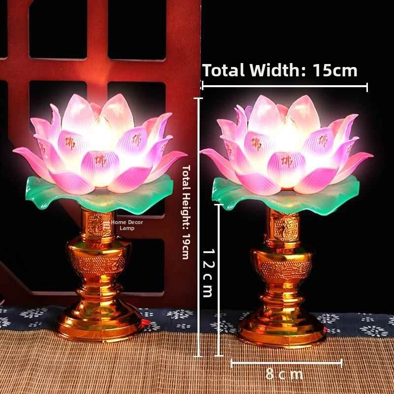 ciiemen | Lotus Electric Long Bright Lamp For Buddha Worship 7-color