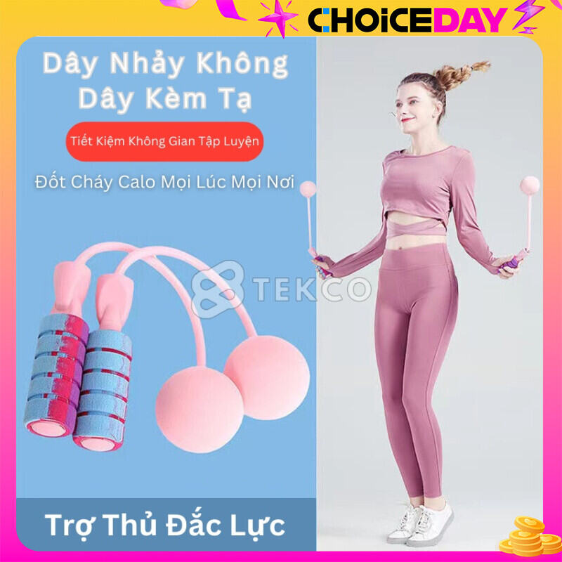 Dây Nhảy Không Dây Kèm Quả Bóng Tạ - Dây Nhảy Giảm Cân Thể Dục Có Thể Điều Chỉnh Độ Dài