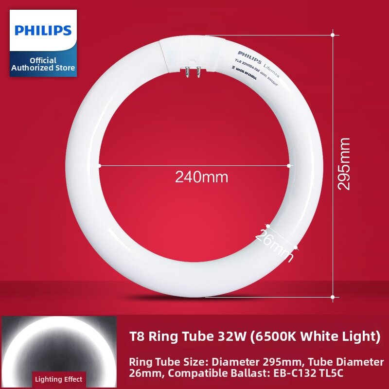 Philips Circular Ring Light Source T5 T8 Fluorescent Lamp 22W 32W 40W 55W Ceiling Mounted Lamp Home Decor Lighting