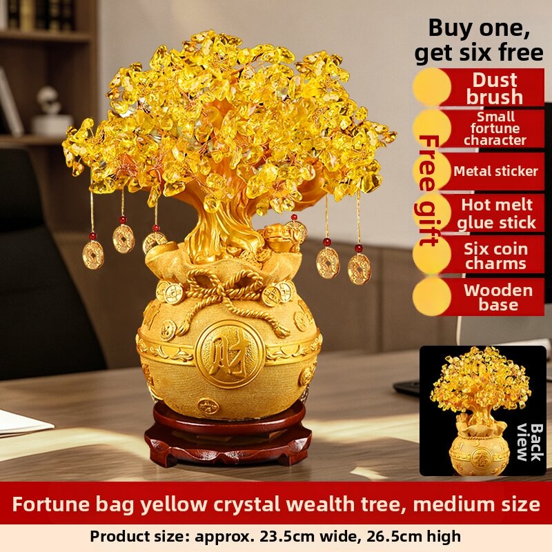 TONGFUXI | Luxury Prosperity Feng Shui Crystal Money Tree Decor