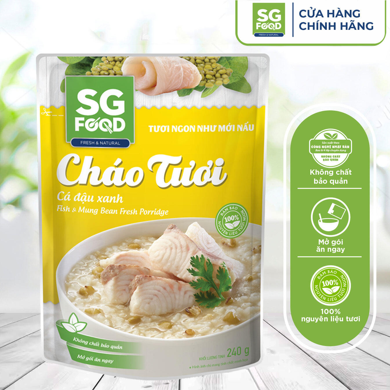Cháo tươi sgfood cá đậu xanh 240g