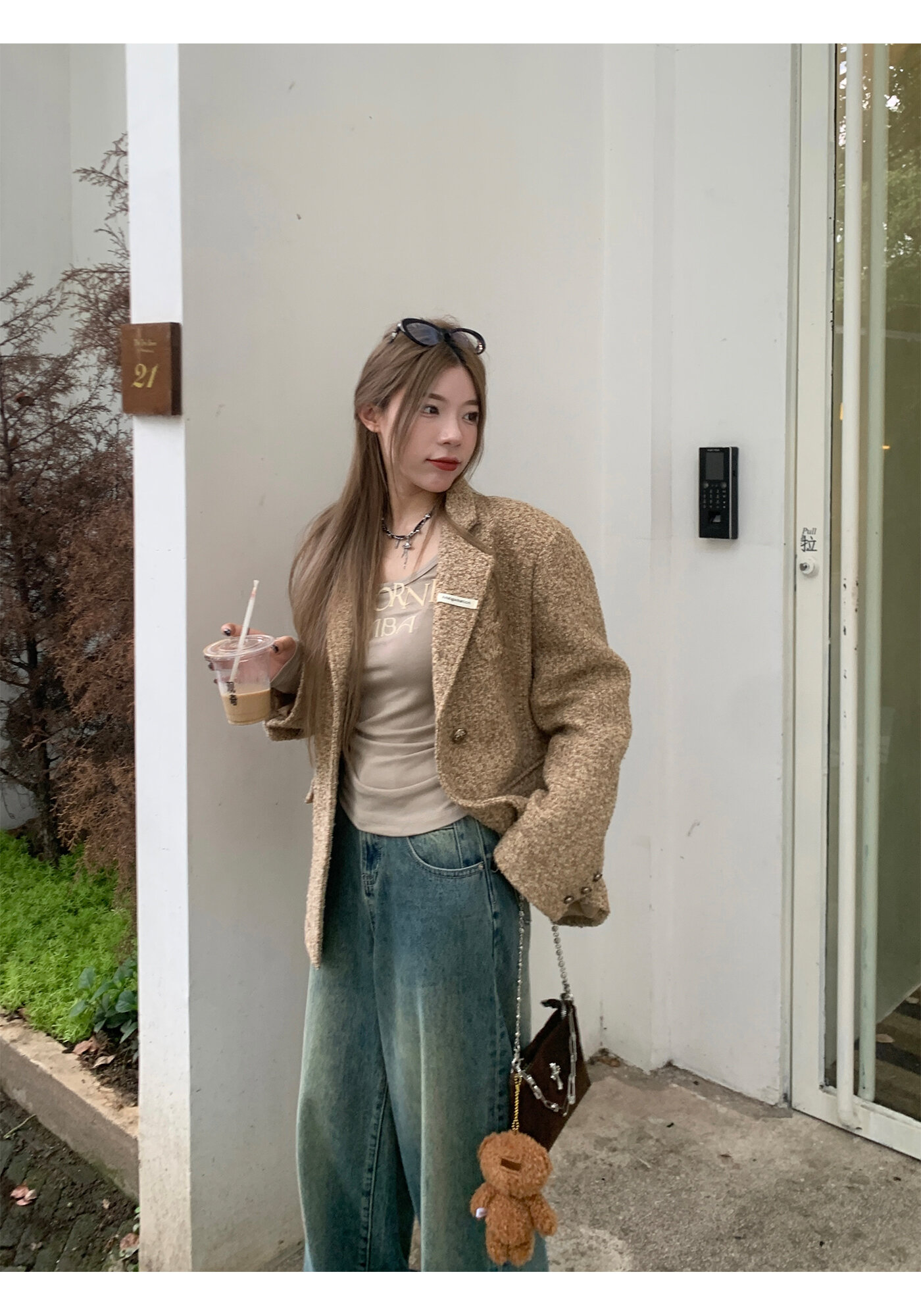 High Waist Wide Leg Jeans Women's Loose Fit Washed out Style Spring Autumn Denim Pants by LUU Peach Joy Slimming Effect · v2