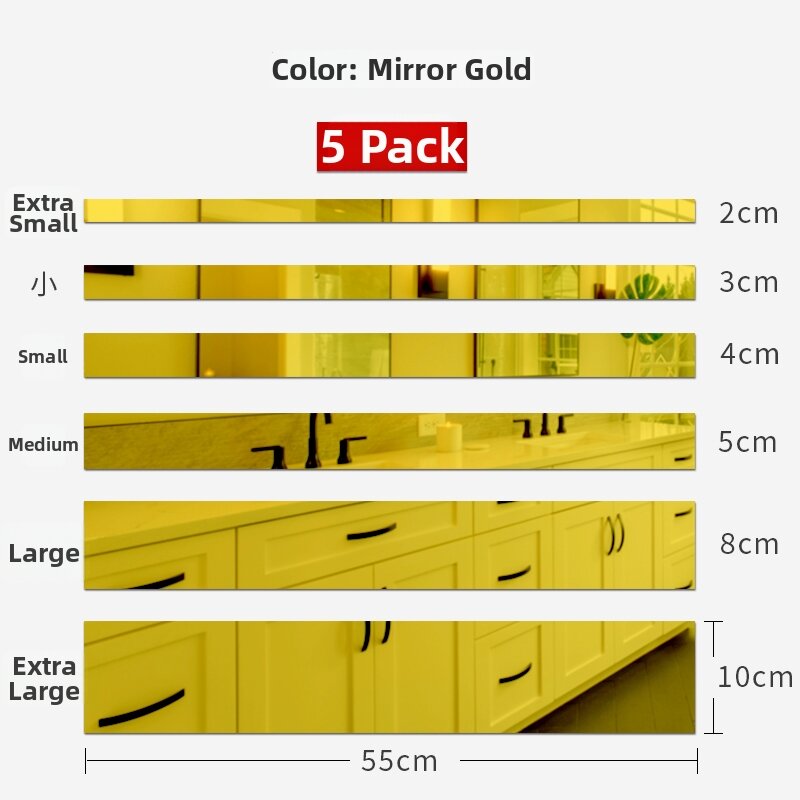 Acrylic Mirror Stereoscopic Wall Stickers Self-adhesive