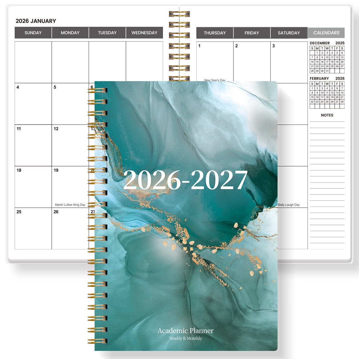 2026-2027 A5 Weekly & Monthly Planner – Jan 2026 to Dec 2027 Spiral Organizer with Calendar & Notes School & Office Supplies