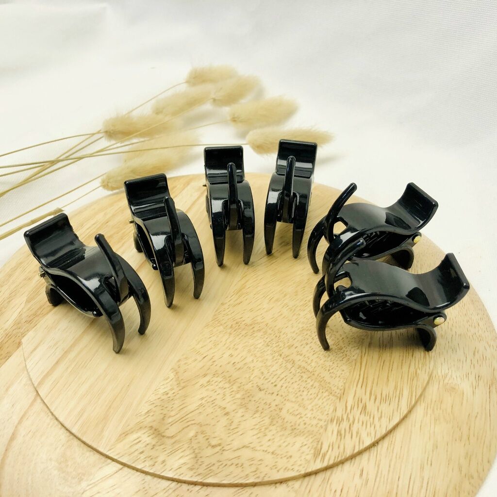 Set 12 Kẹp Tóc Càng Cua 3 Răng Màu Đen Bóng – Nhỏ Gọn, Giữ Tóc Chắc Chắn, Phù Hợp Mọi Loại Tóc