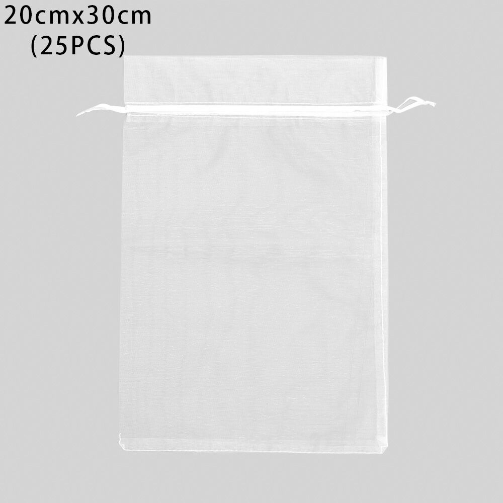 25Pcs/Set Organza Gauze Drawstring Bag Party Supply Christmas Favor Jewelry Packing Pouches Wedding Candy Pocket Gift Bags