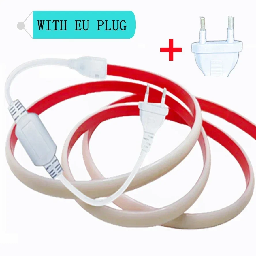 30m 220V COB LED Light Strip IP68 Waterproof Adhesive Tape With EU Plug Flex Silicone Tube Lamp For Home Outdoor Garden Lighting