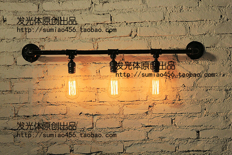 Rustic Iron Art Water Pipe Industrial Style Loft Vintage Restaurant Coffee Bar Decor Wall Lamp Passage Lighting Fixture. 