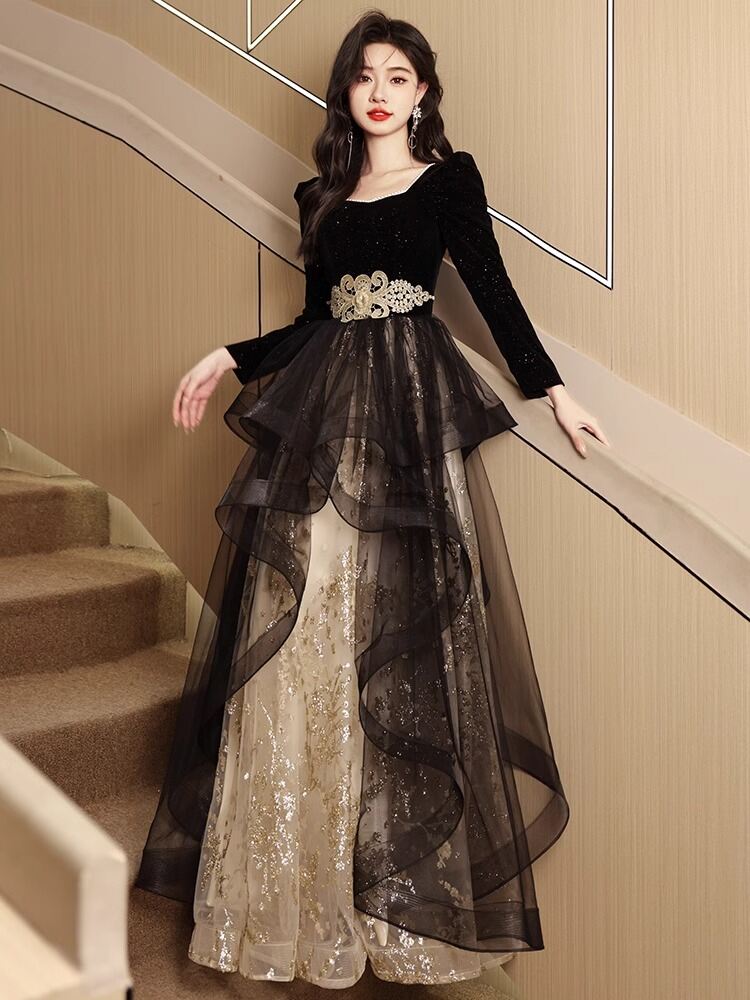 princess polly baby blue dress Champel Embellished Cowl Neck Maxi Dress in Black
