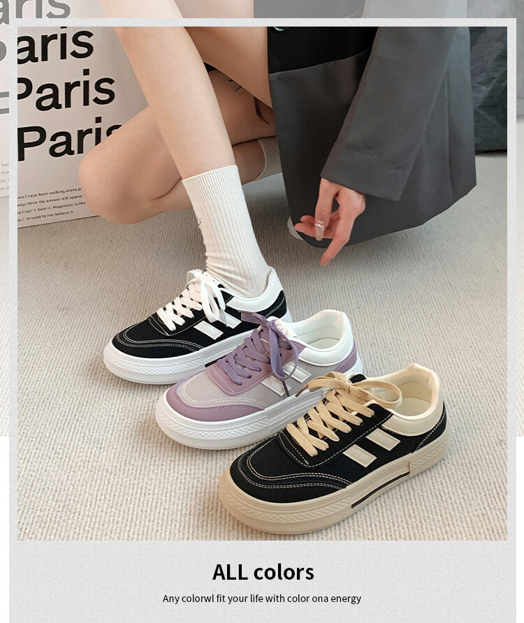 Black Canvas Sneakers Women's Casual Breathable Sports Shoes Spring New Style Versatile Flat Shoes Comfortable Low Top round Toe · v7