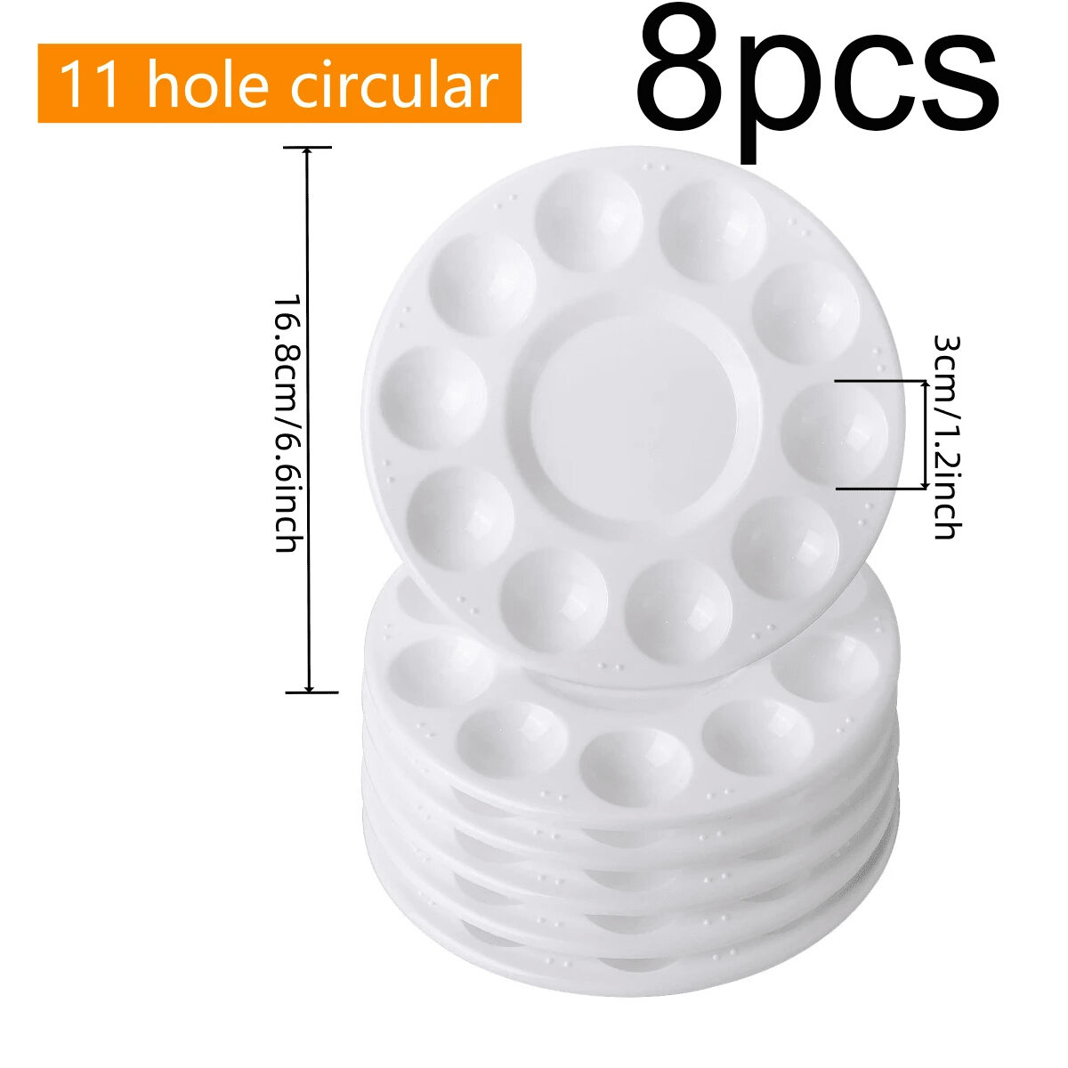 8pcs White Plastic Paint Tray Palettes Watercolor Palette Painting Tray For Painting Party DIY Craft And Art Painting