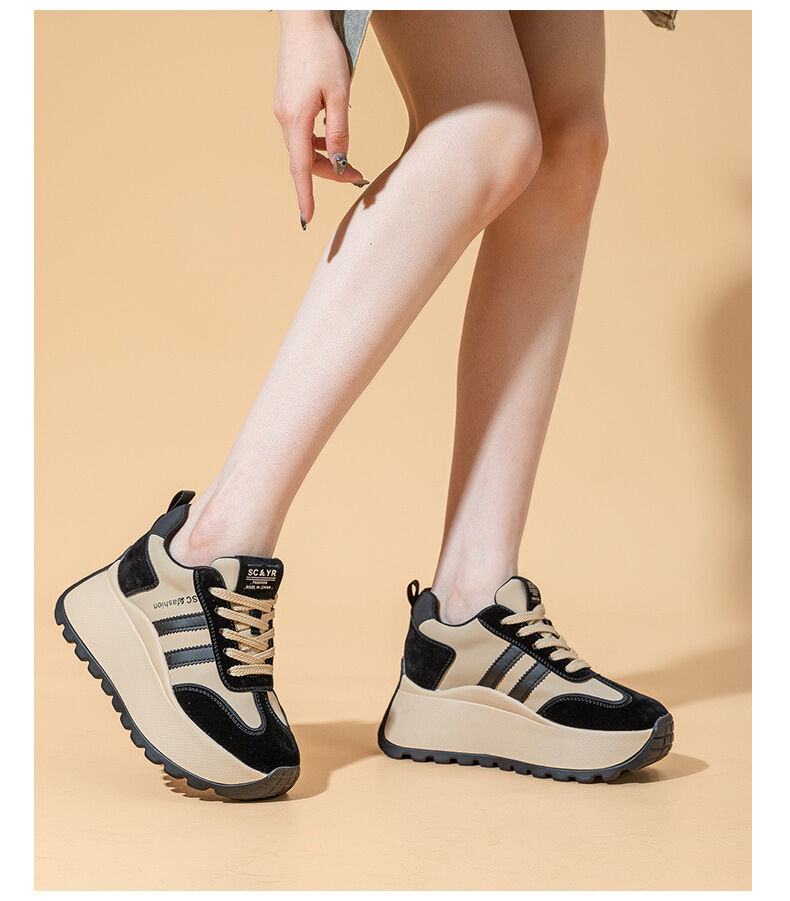 Spring New Style Women's Casual Thick Bottom Agan Dad Shoes Fashion Small Size Heightening Shoes Leisure Sports Running Shoes · v9