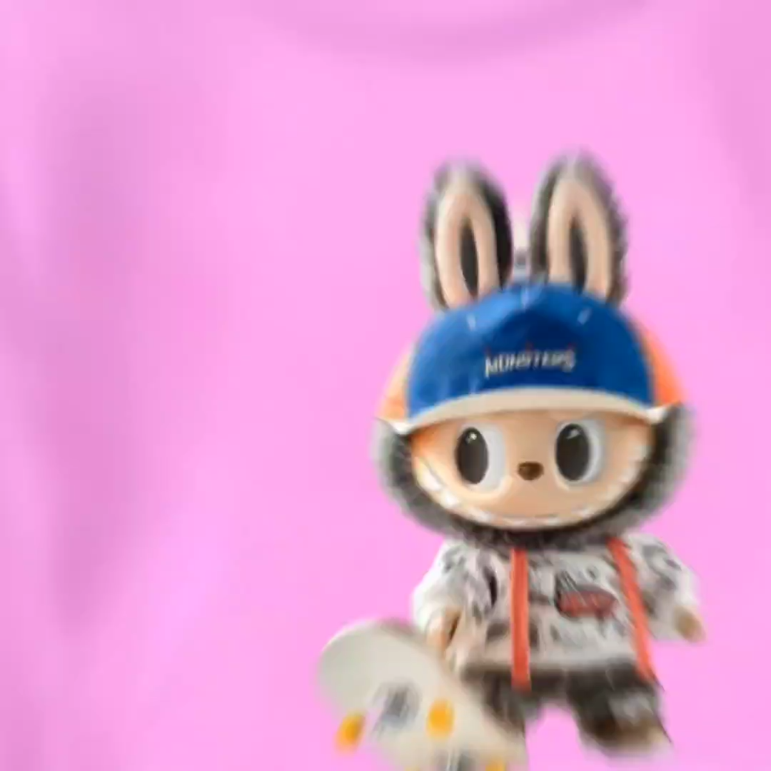 Baju kaos atasan anak usia 1-12 tahun bergambar Labubu Skate lengan panjang bahan Babyterry