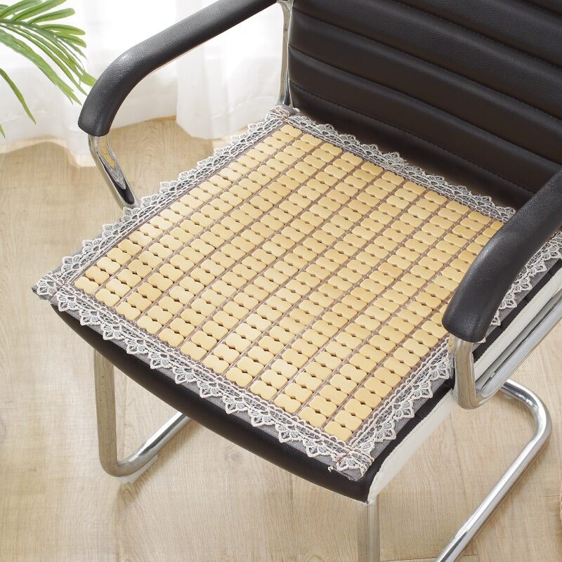 Modern Simple Style Bamboo Cooling Seat Cushion Office Chair Pad Home Use Summer Car Pad Mahjong Seat Pad Pure Color Pattern
