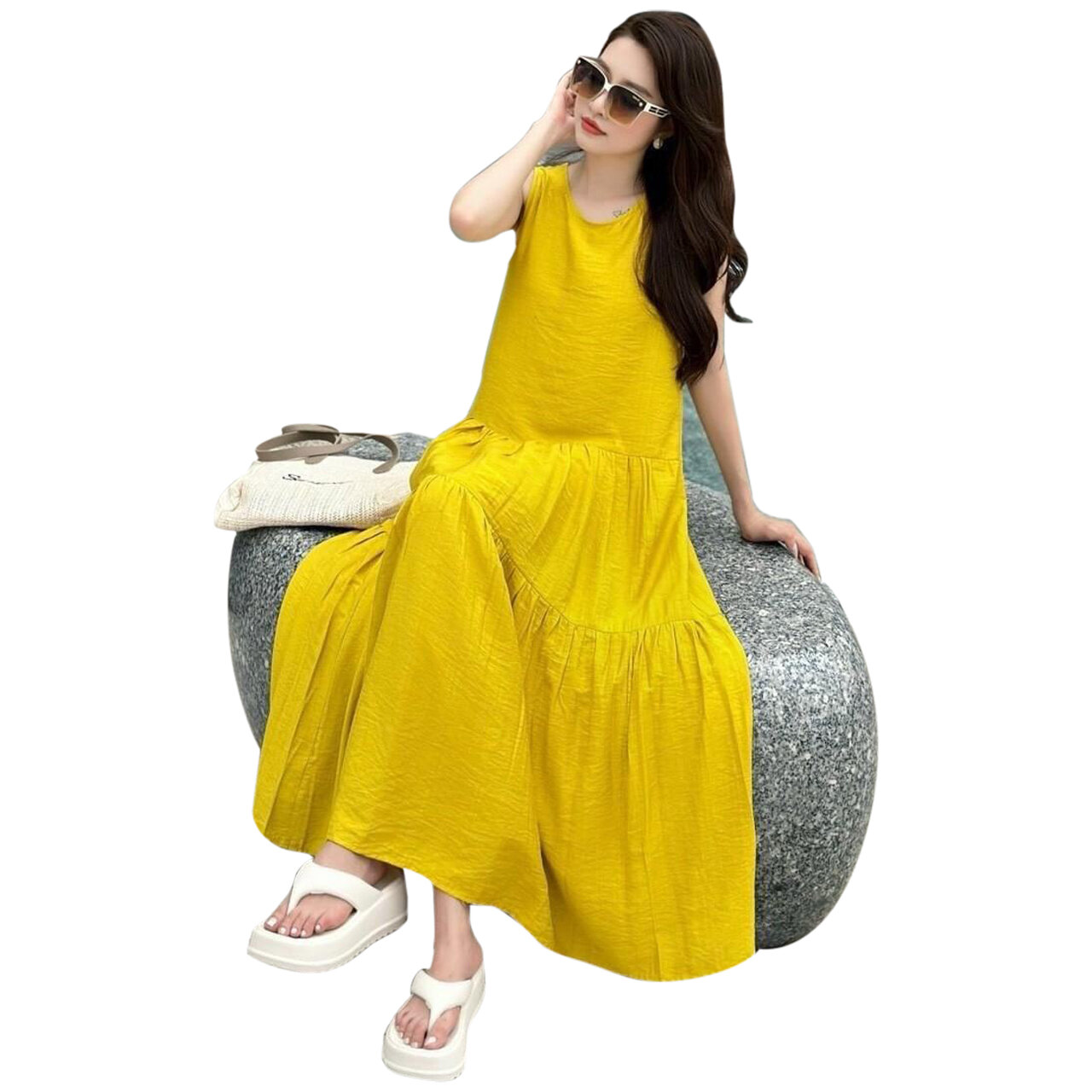 ĐẦM MAXI CHẤT ĐŨI TƠ SIÊU MÁT FREESIZE DƯỚI 65KG